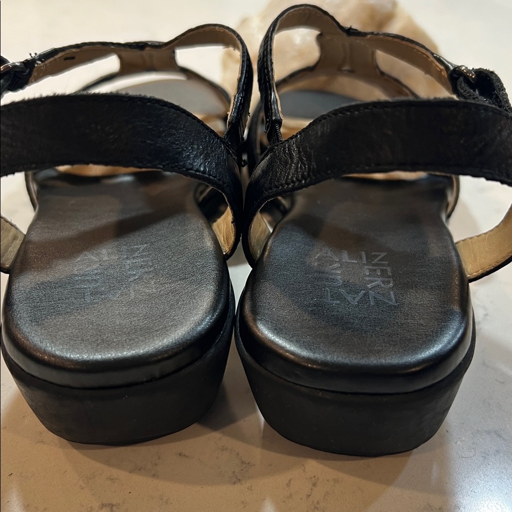 Naturalizer Black Womens Nella Leather Buckle Wedges Size 8.5 - Picture 8 of 16